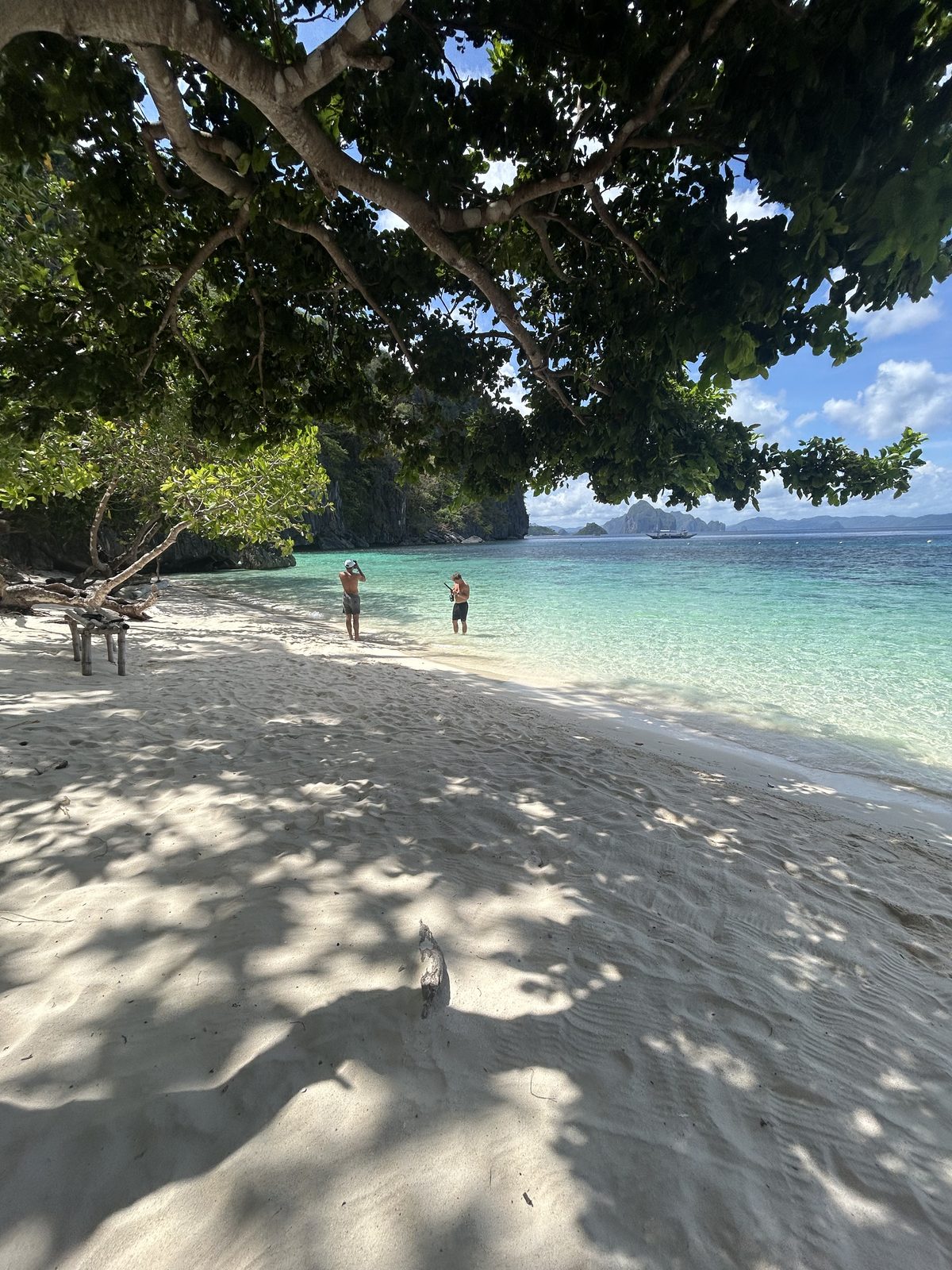 Our own slice of shade on Papaya Beach