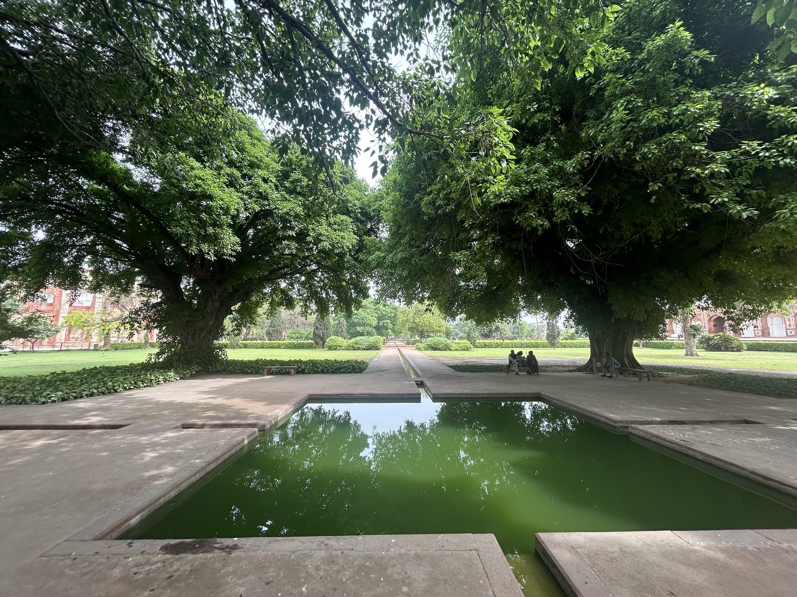 Mughal gardens, perfectly symmetrical.