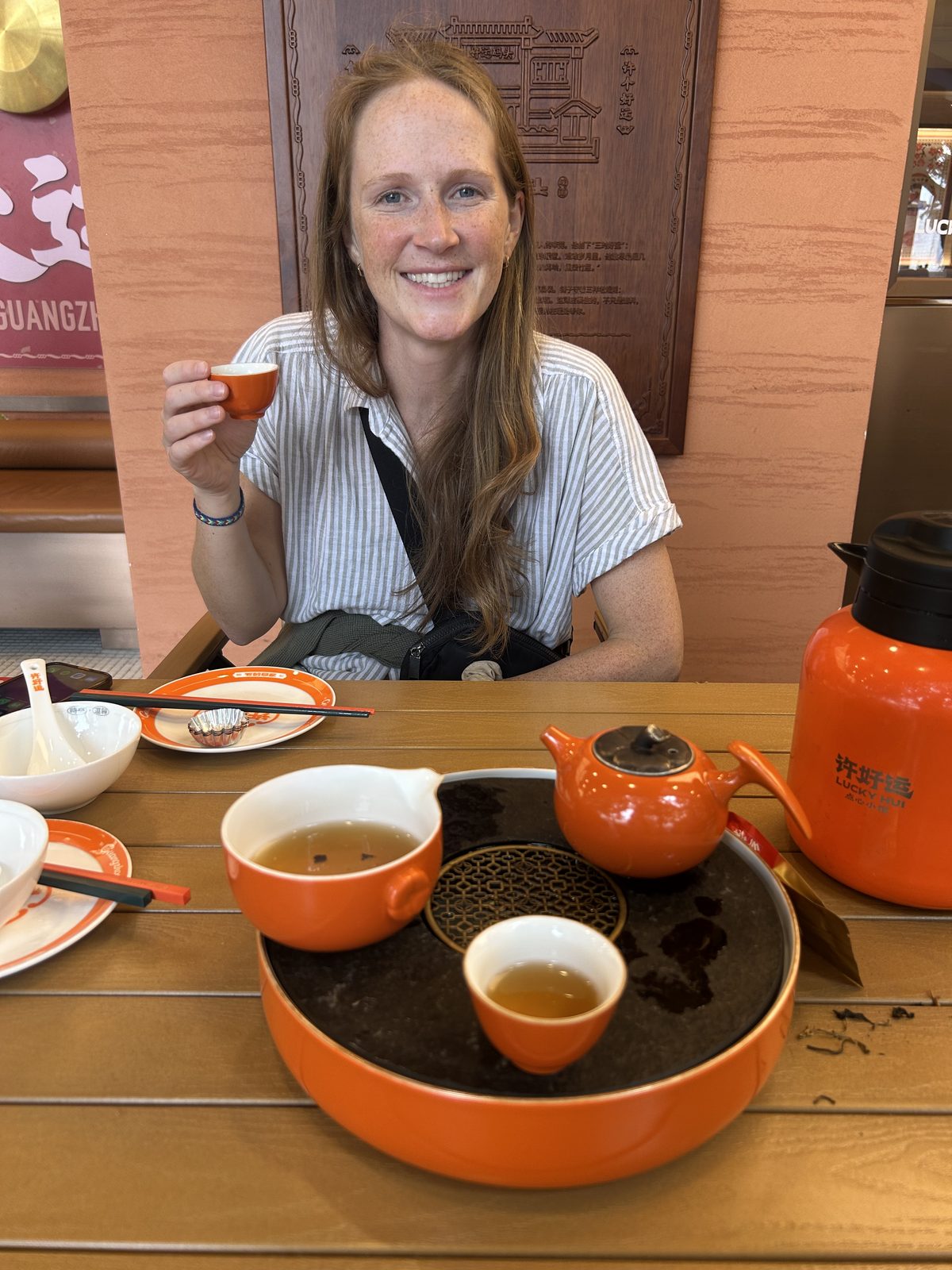 Dimsum breaky first meal in Guangzhou, after a red eye with no sleep. 