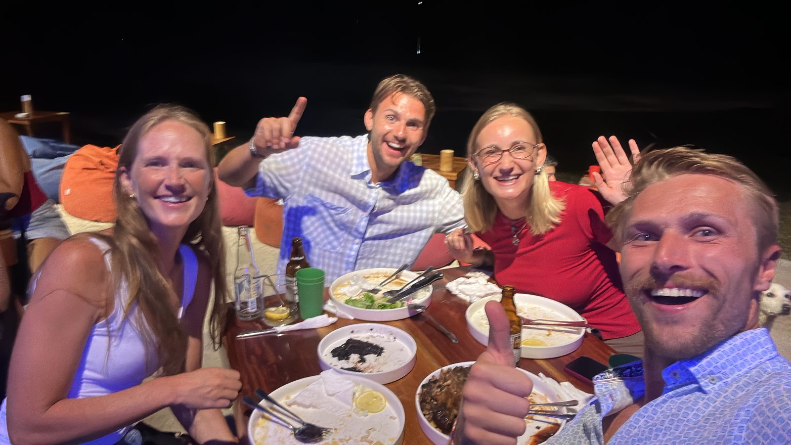 Shan's birthday dinner with friends we made in Nepal.