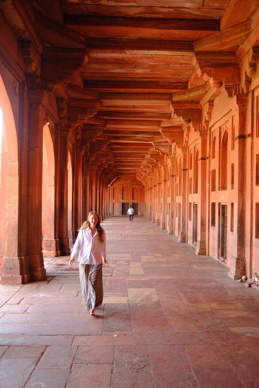 The red colonnades of Fatehpur Sikri.