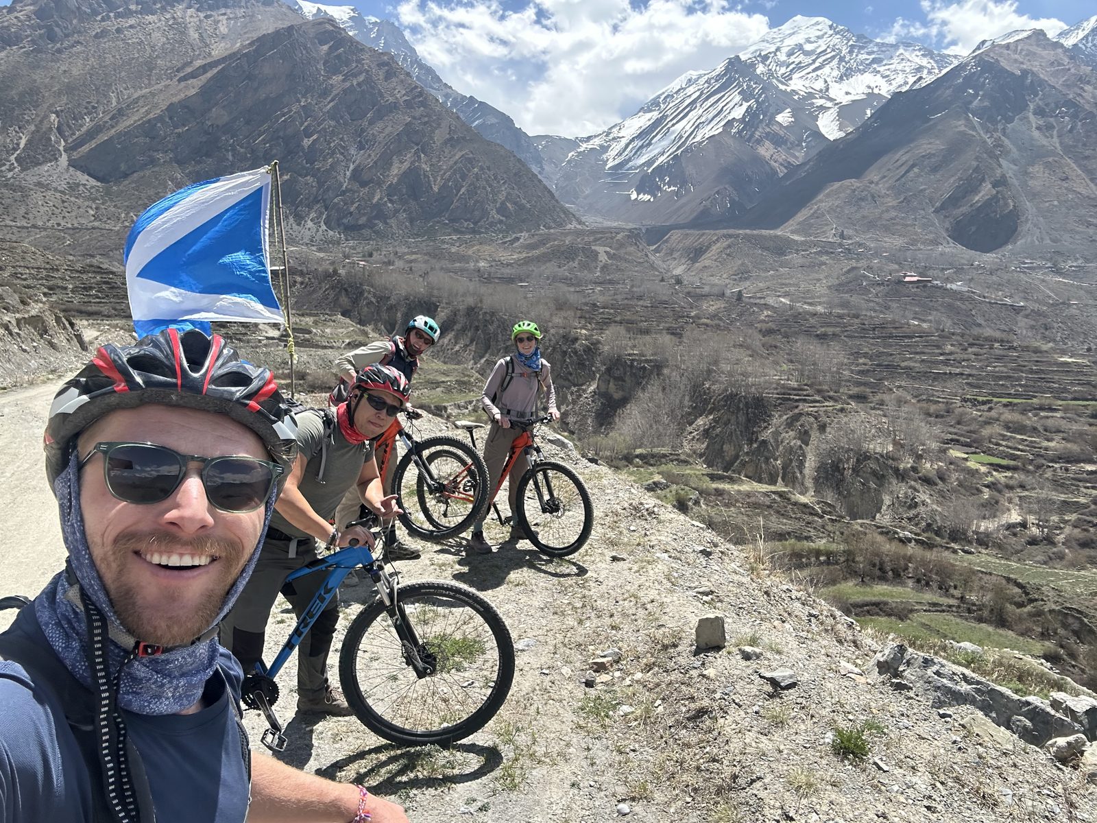 Bikes at the top - riding the descent.