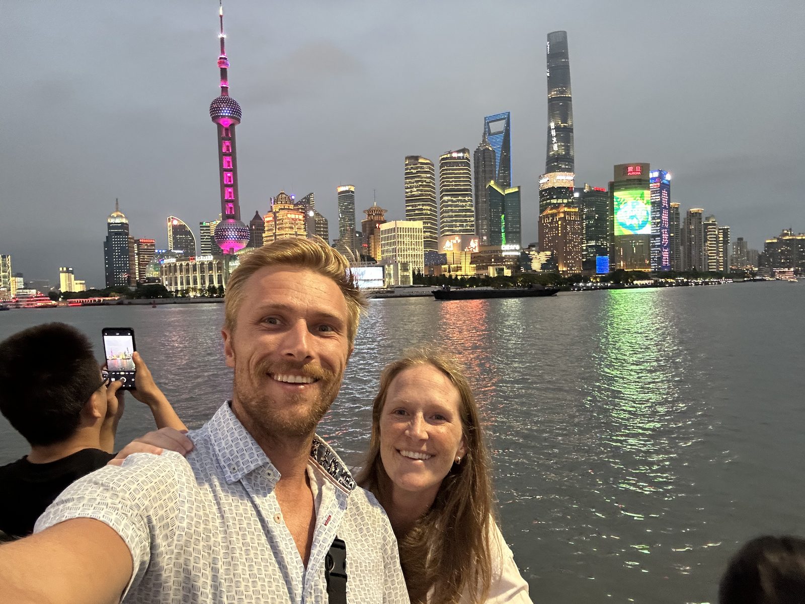 The Bund lighting up behind us.