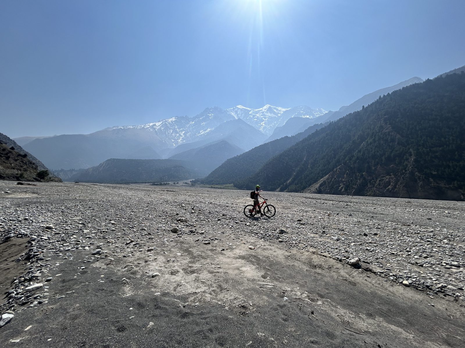 Mountain bikes and vast riverbeds. 