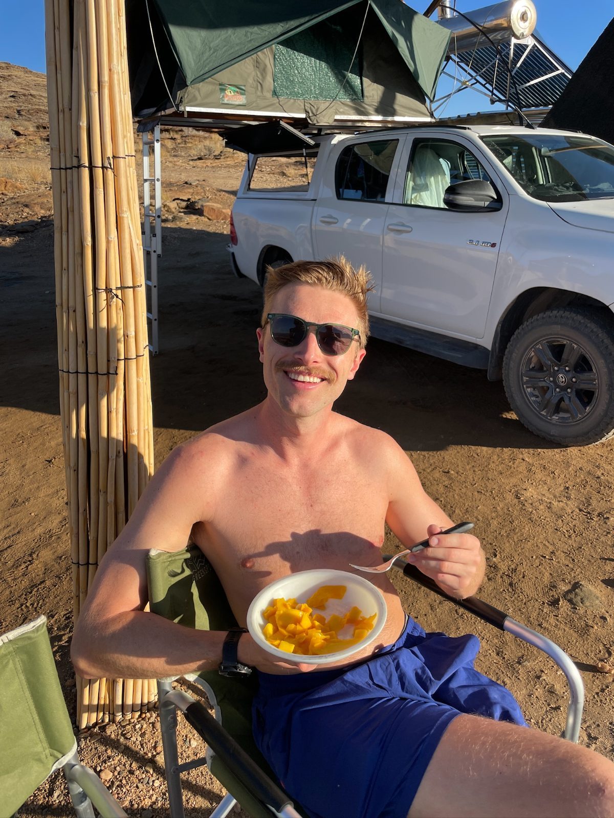 A man with his mangos, and stash...