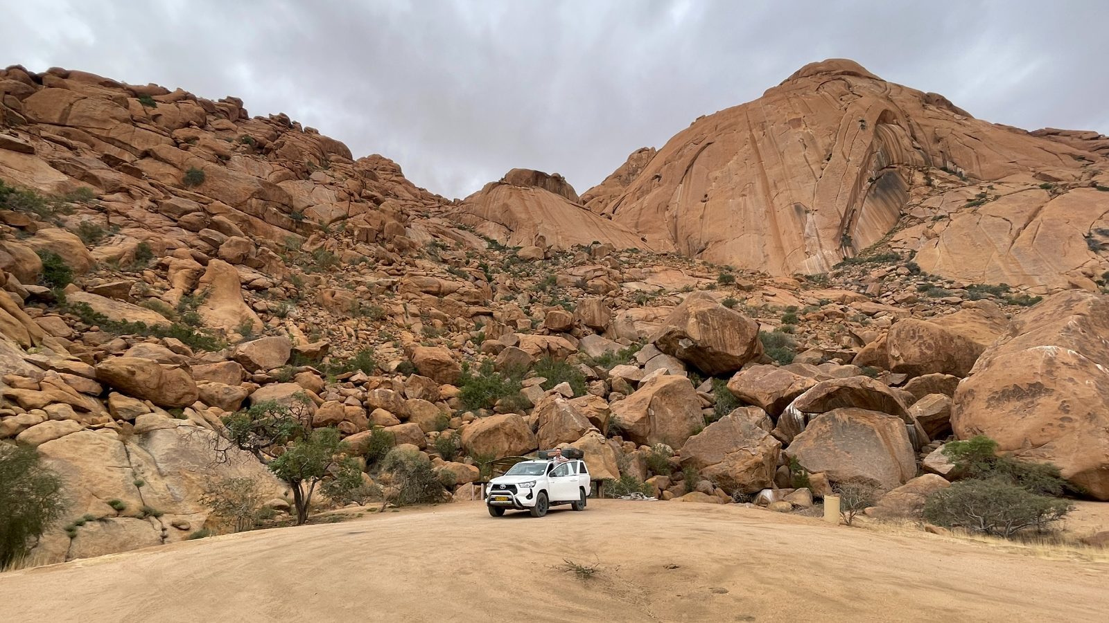 Spitzkoppe camping among the rock formation. 