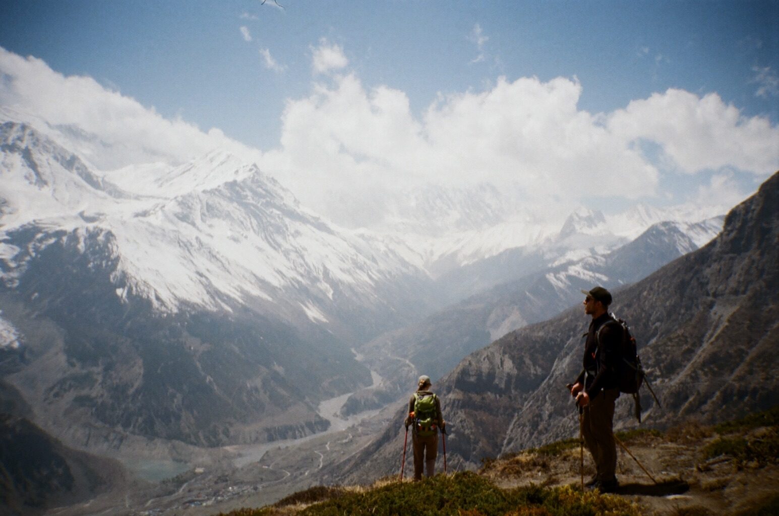 Taking in the valley we'd just climbed out of.