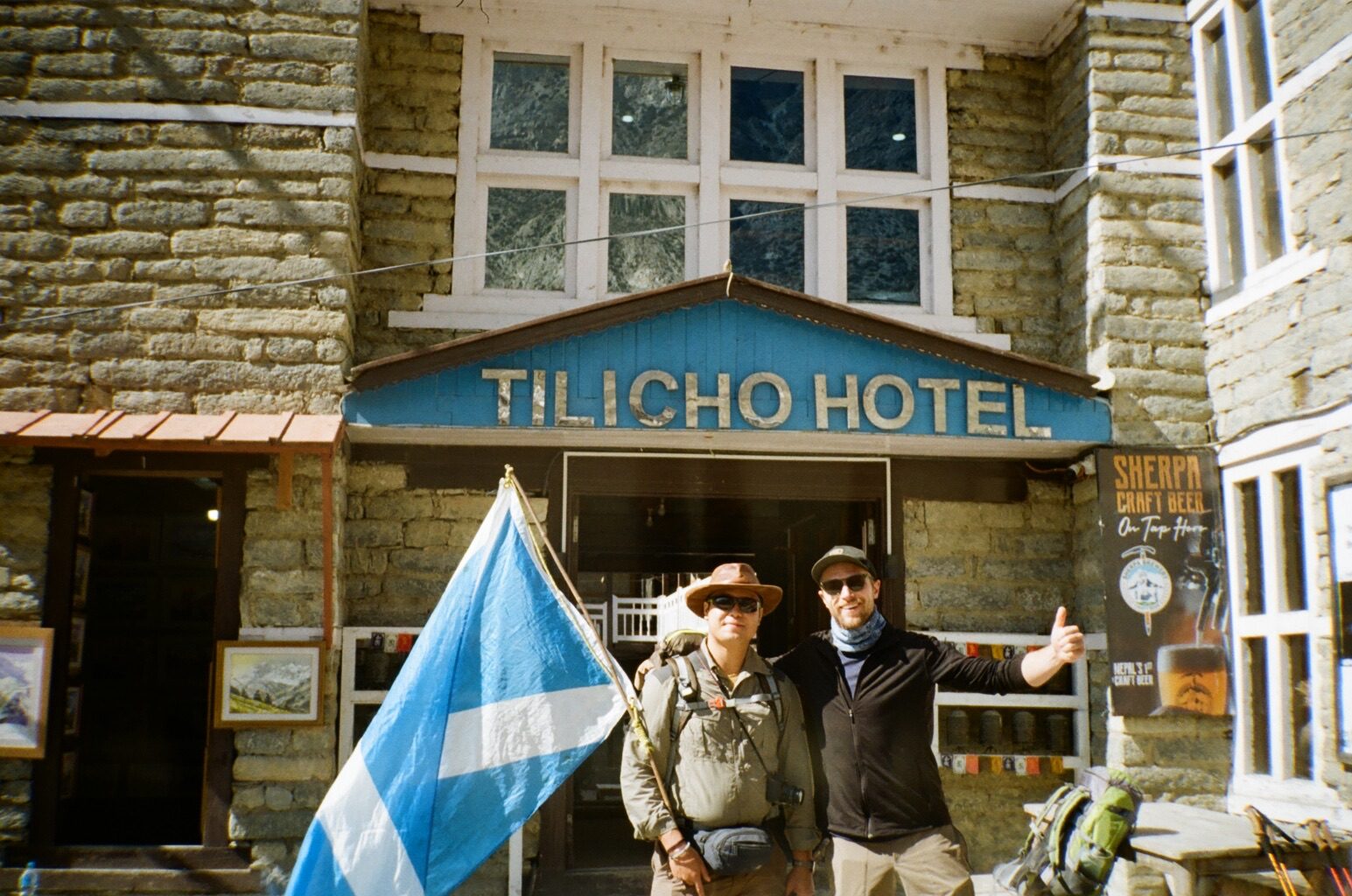 Flying the flag at the Tilicho Hotel.