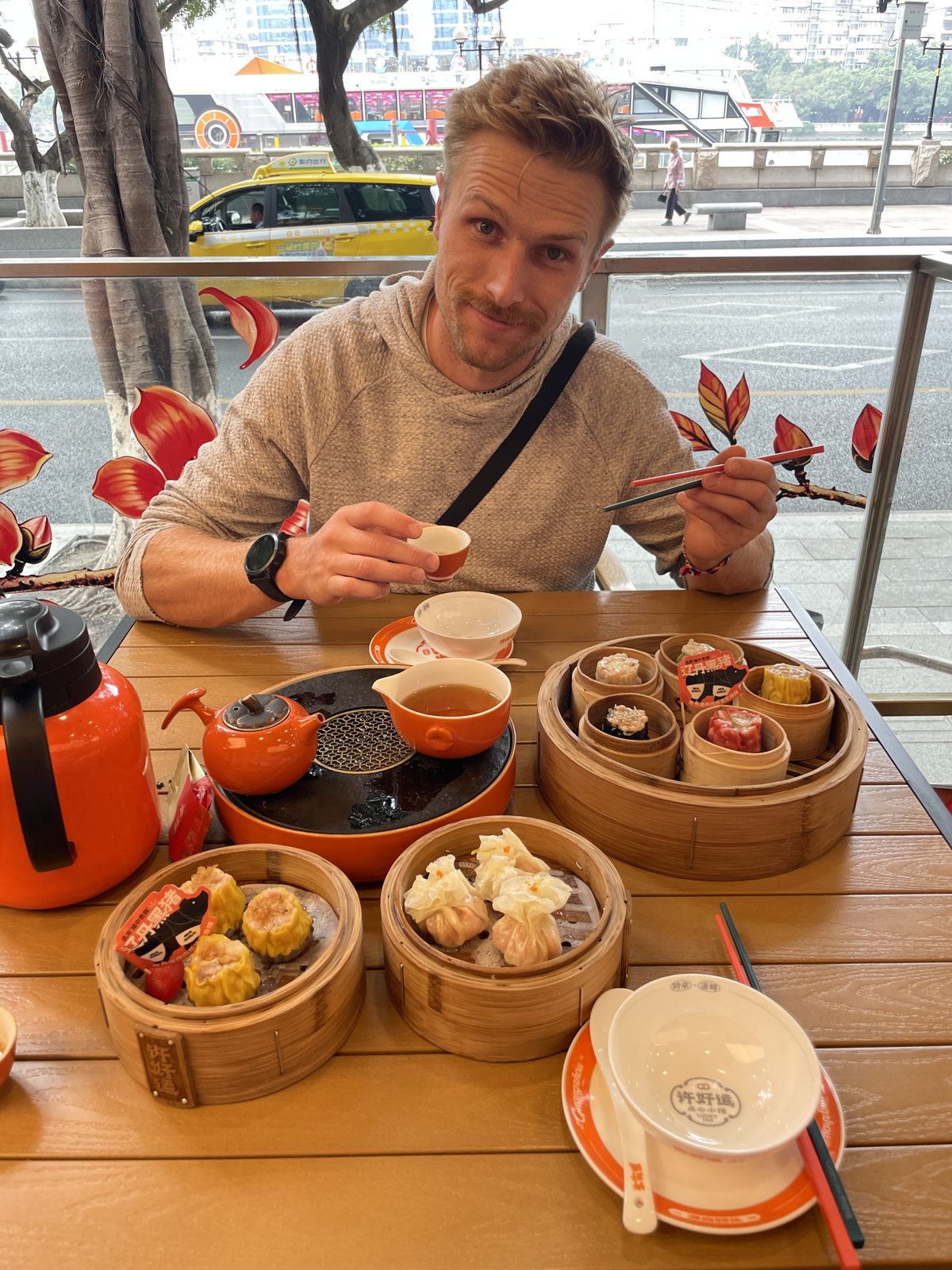 Dim sum done properly - one steamer basket after another.