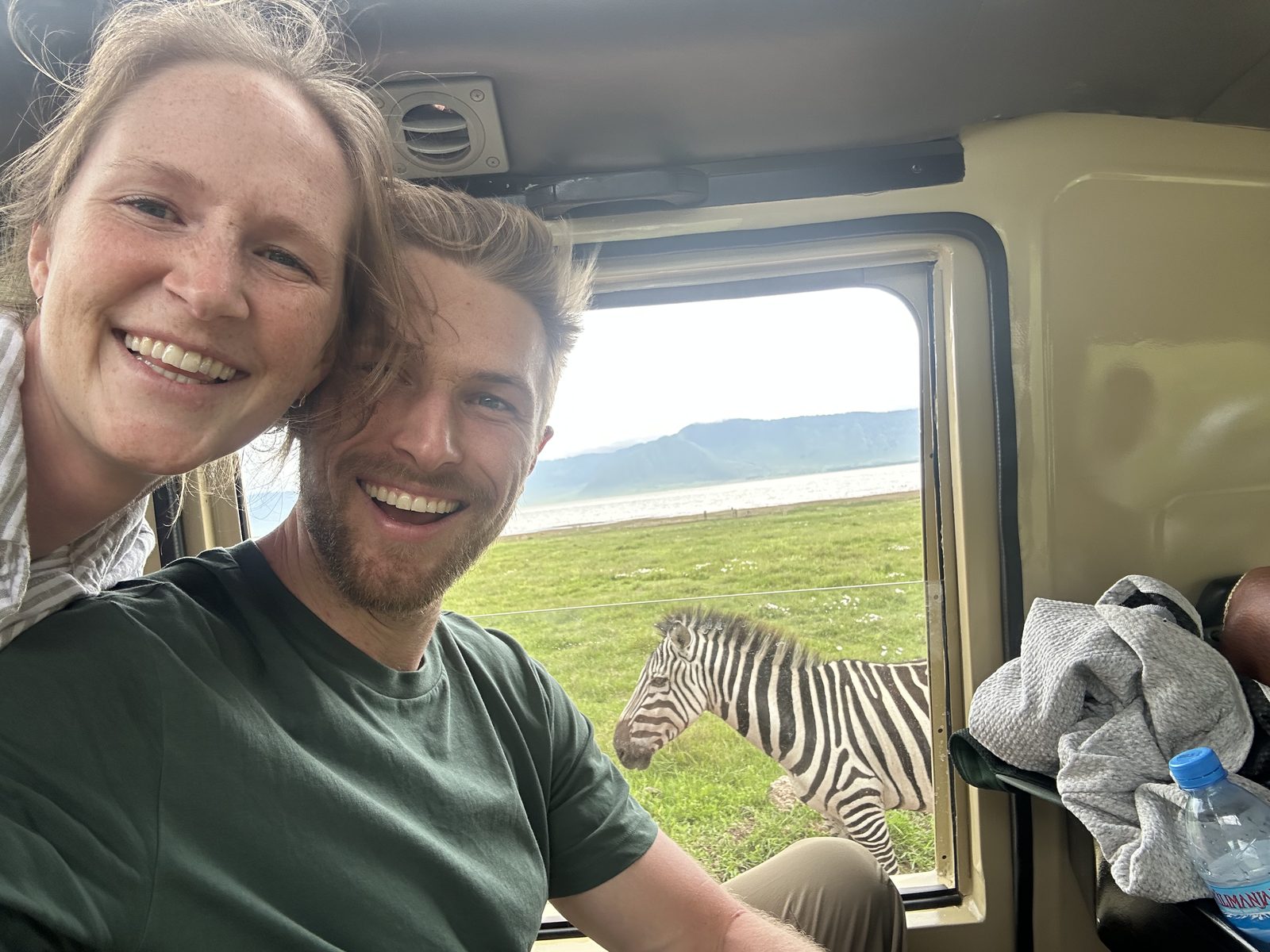 Game-drive selfie zebra photobombing.