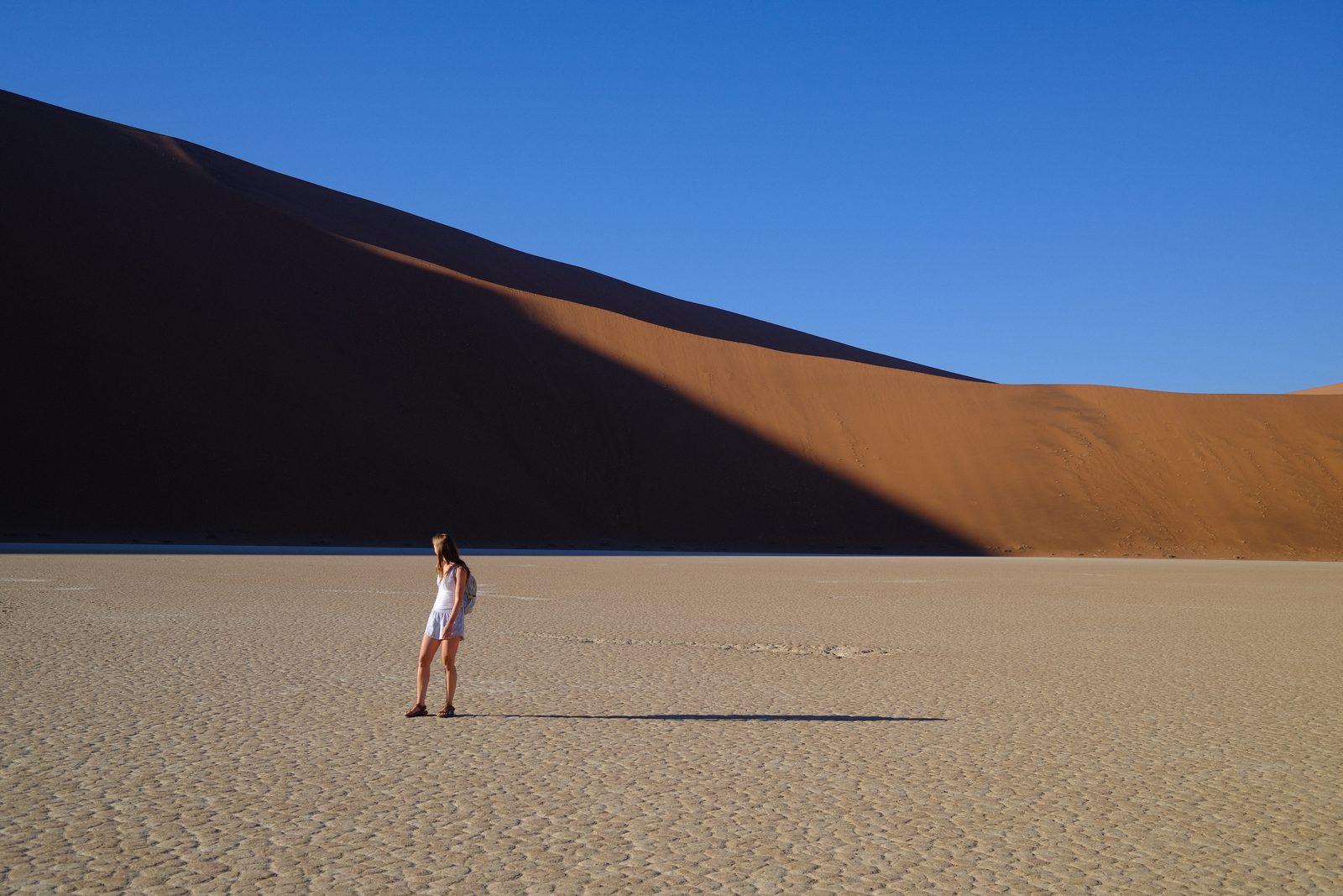 Dwarfed by the dunes.
